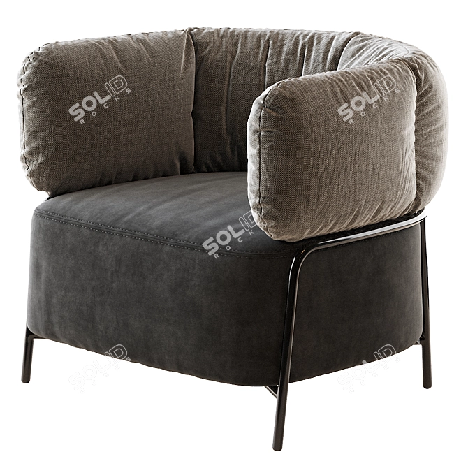 Sophisticated Leather Armchair for Modern Spaces 3D model image 1