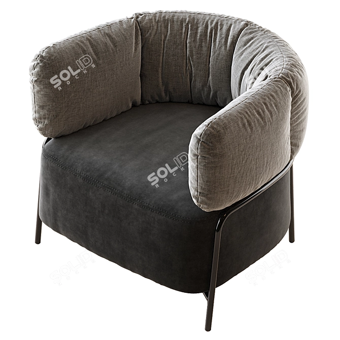 Sophisticated Leather Armchair for Modern Spaces 3D model image 4