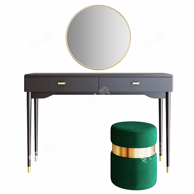 Elegant Novani Dressing Table Set 3D model image 1