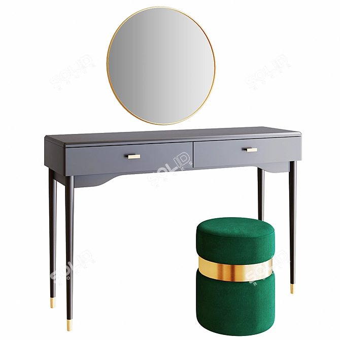 Elegant Novani Dressing Table Set 3D model image 2