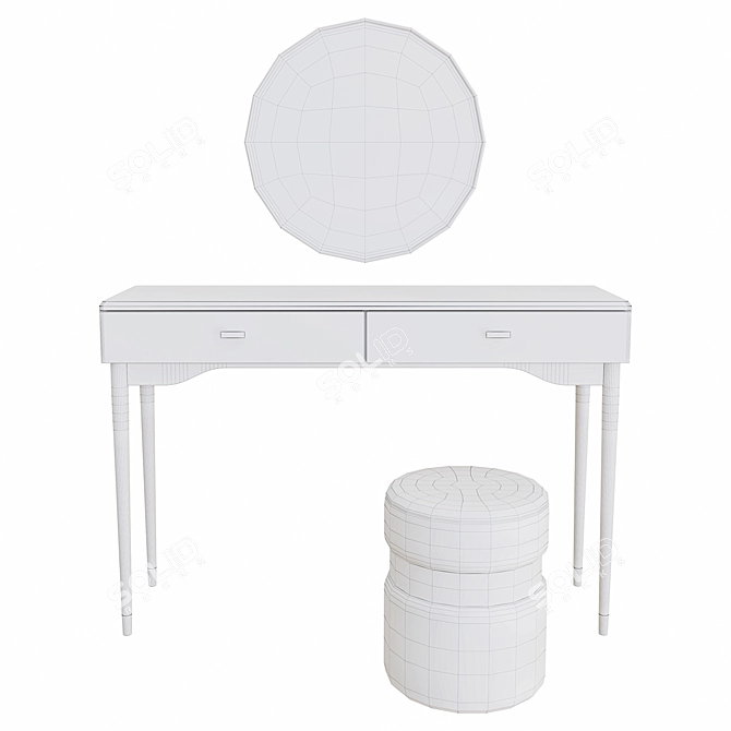 Elegant Novani Dressing Table Set 3D model image 4