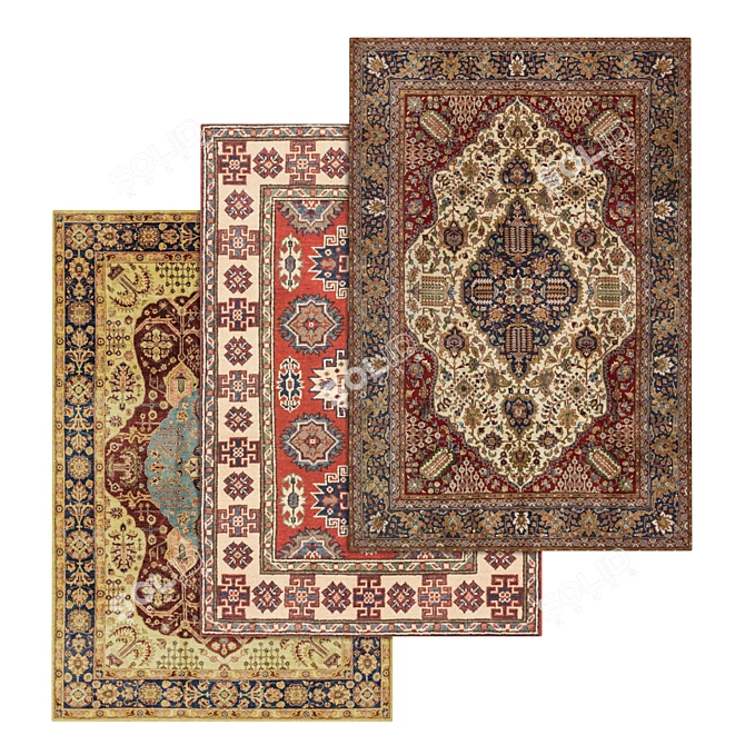 1942 Carpets Set: High-Quality Textures for Close and Far Perspectives 3D model image 1