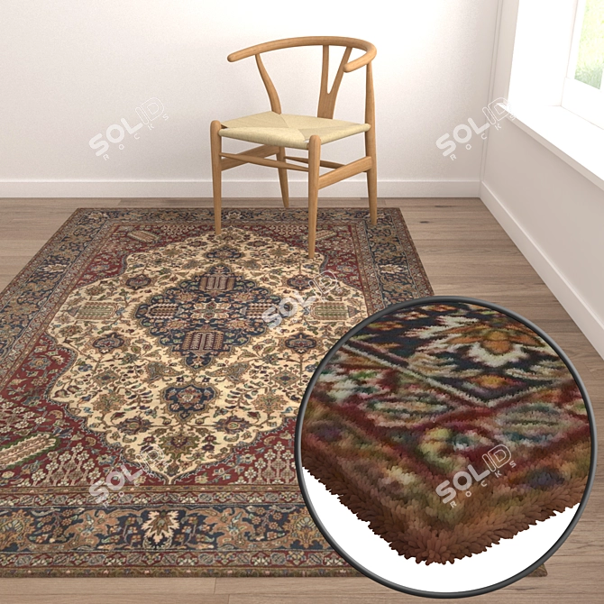 1942 Carpets Set: High-Quality Textures for Close and Far Perspectives 3D model image 5