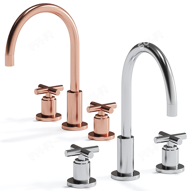 Tara Three-Hole Mixer: Elegant German Kitchen Essential 3D model image 3