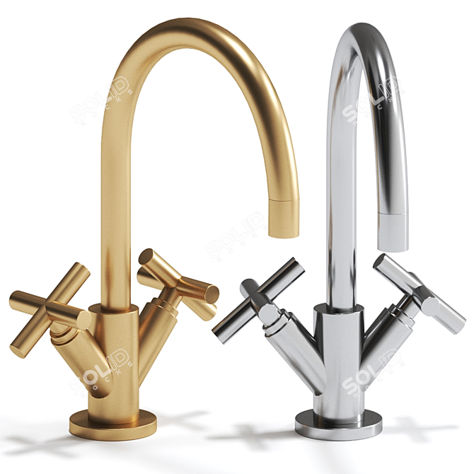 Tara Three-Hole Mixer: Elegant German Kitchen Essential 3D model image 7