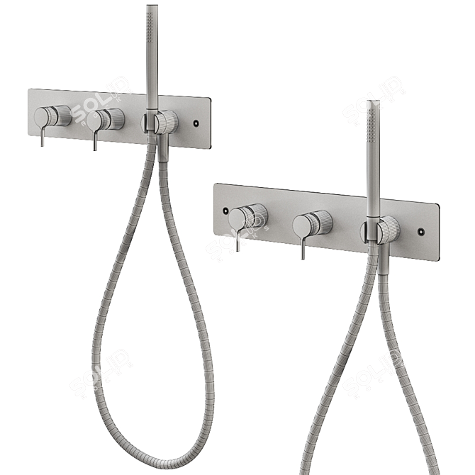 Quadrodesign Volcano Stainless Steel Wall Mixer 3D model image 4