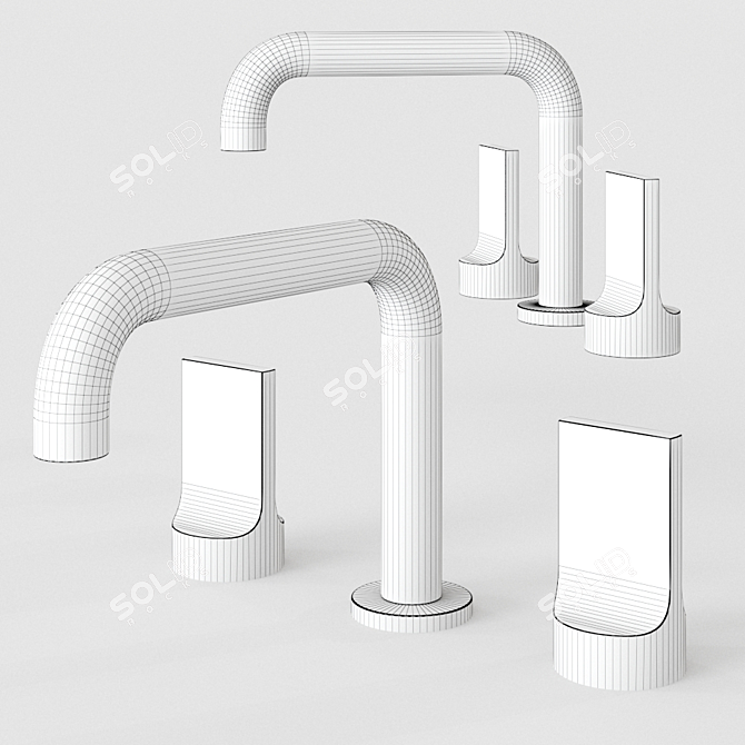 Elegant Minimalist Washbasin by Rubinetterie Stella 3D model image 2