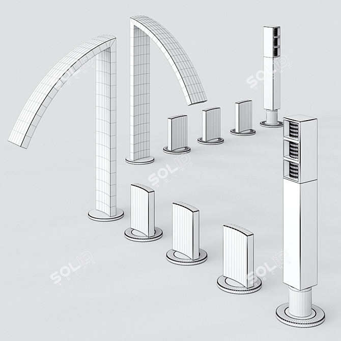 Elegant Moon Faucet by Zazzeri 3D model image 2