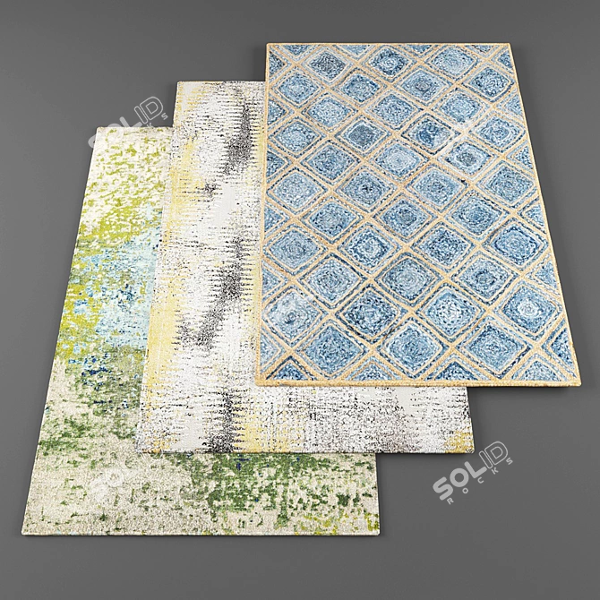 Bundle of 6 High-Quality Carpets 3D model image 1