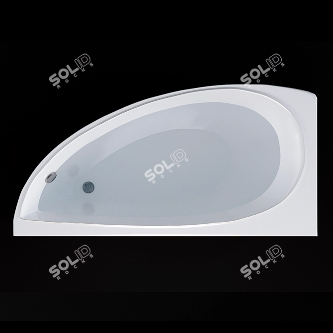 Elegant Asymmetric Bath, 1500*750mm 3D model image 2