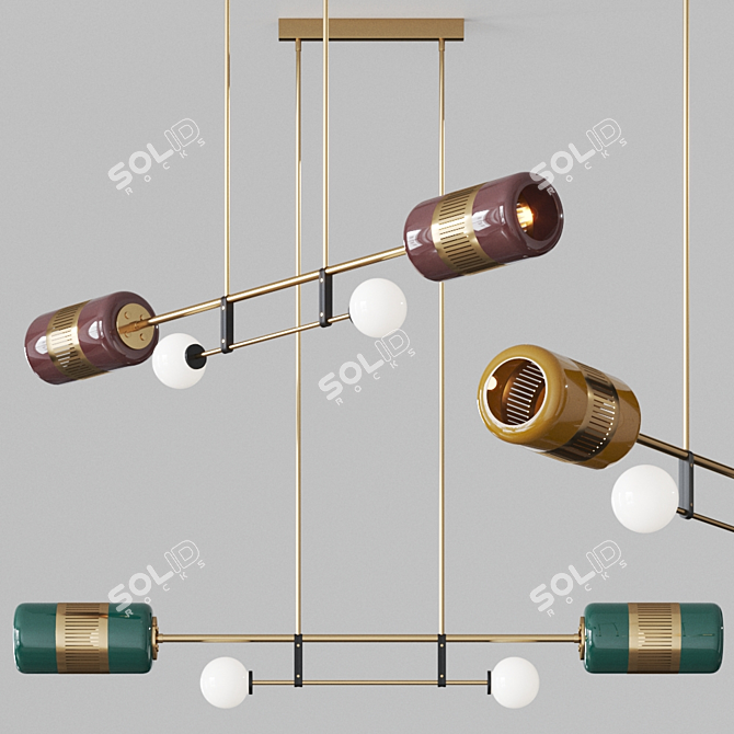 Elegant Lizak Pendant Light 3D model image 1