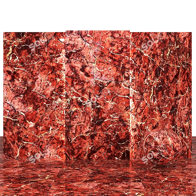 Elegant RoseGold Marble Slabs 3D model image 2