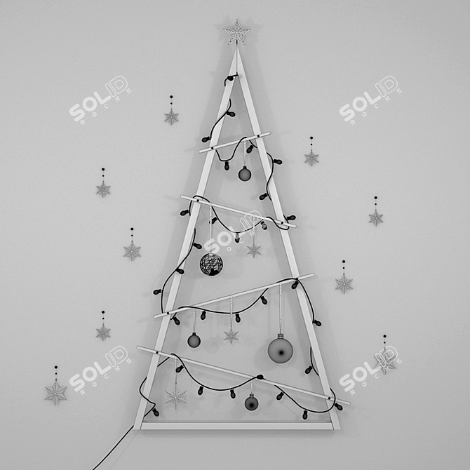 Minimalist Christmas Decor Set 3D model image 3