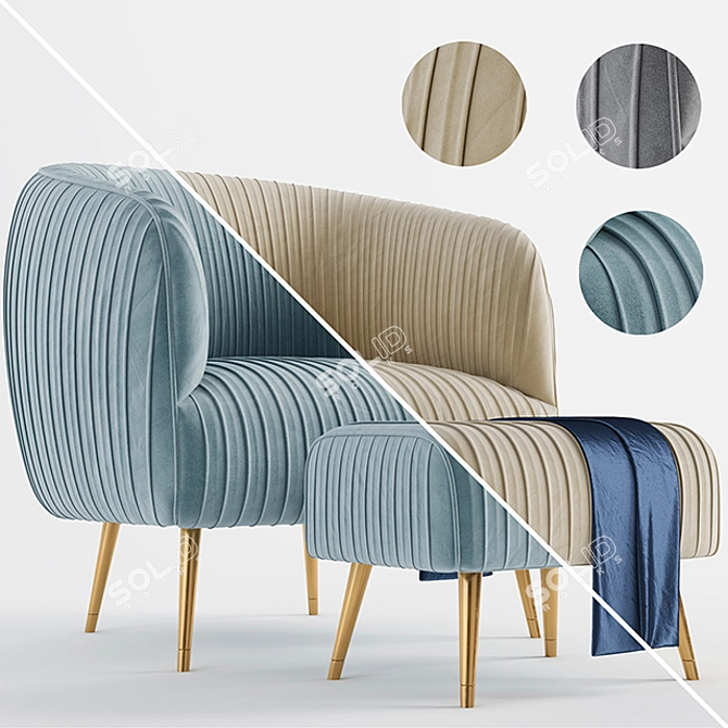 Elegant Sofa Chair: Compact and Stylish 3D model image 2