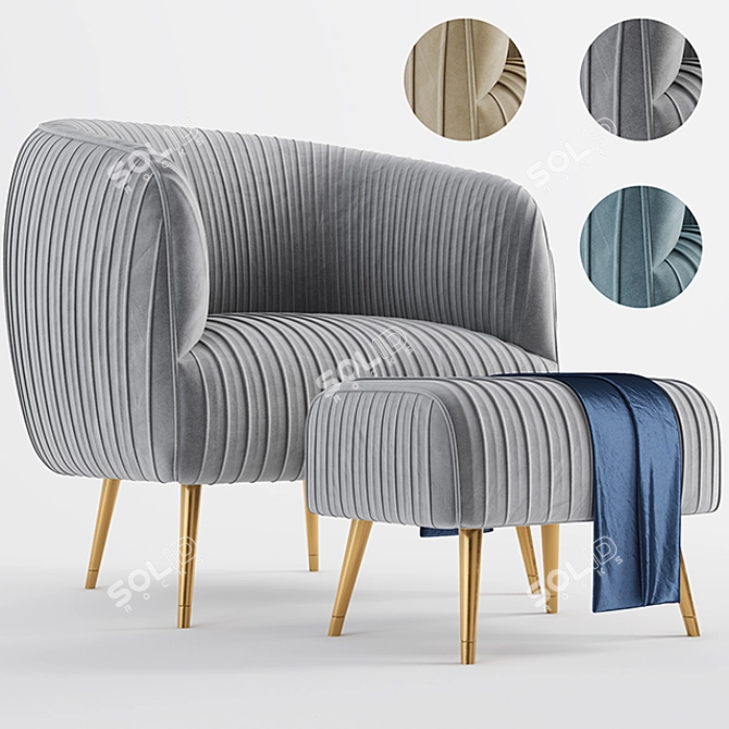 Elegant Sofa Chair: Compact and Stylish 3D model image 4