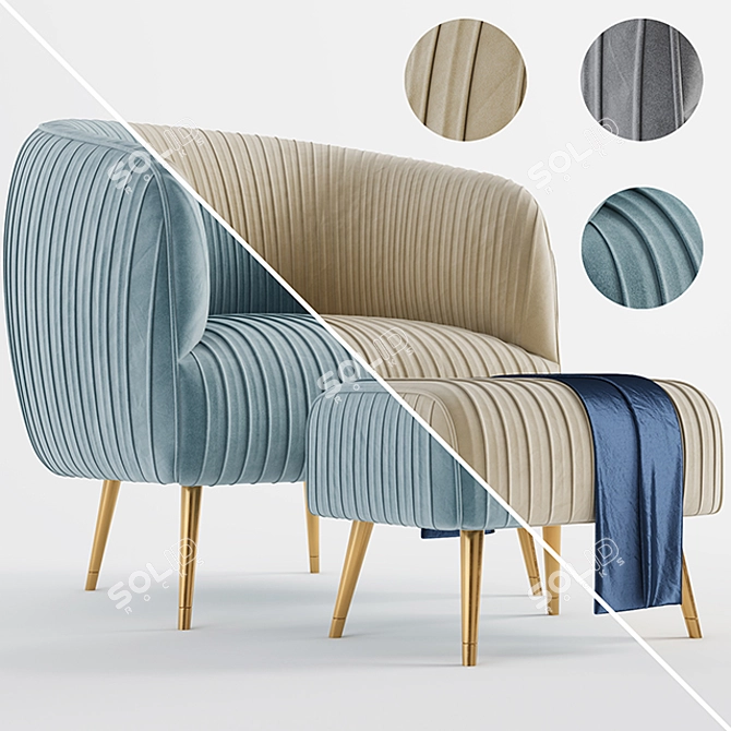 Elegant Sofa Chair: Compact and Stylish 3D model image 5