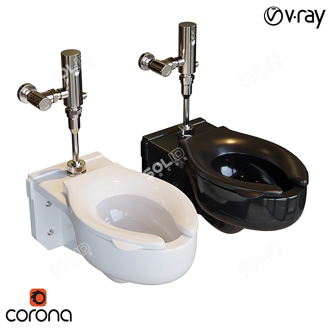 TOTO Wall-Mounted Commercial Toilet 3D model image 1