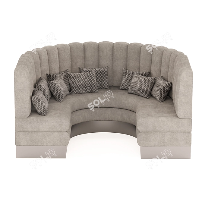 Sleek Curve Booth Seating 3D model image 2