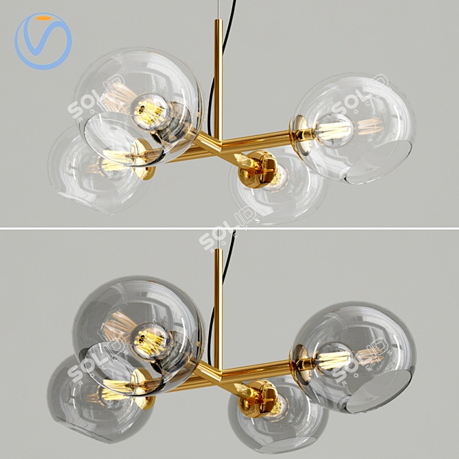 Staggered Glass Chandelier - 4 Light

Sleek Glass Chandelier: 4-Light Glow 3D model image 1