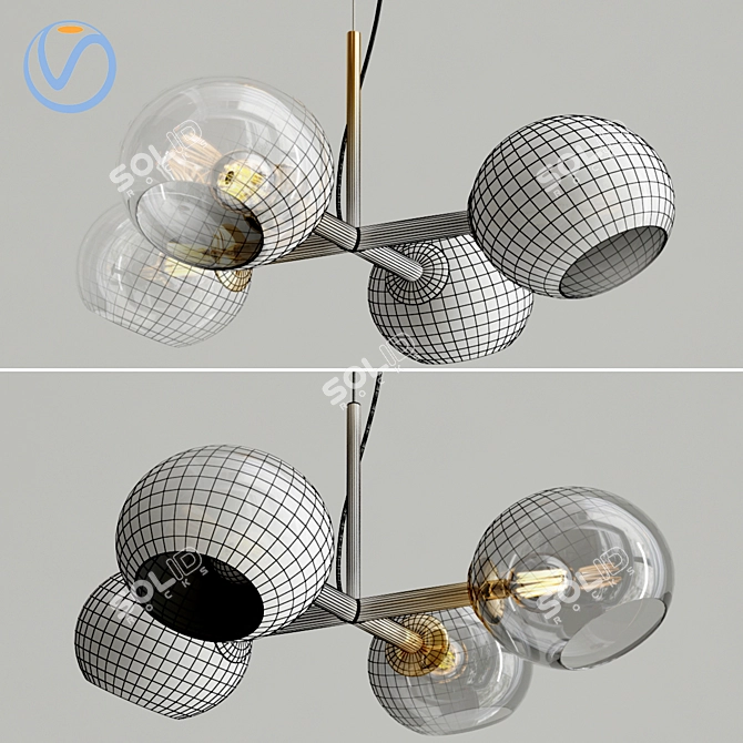 Staggered Glass Chandelier - 4 Light

Sleek Glass Chandelier: 4-Light Glow 3D model image 2