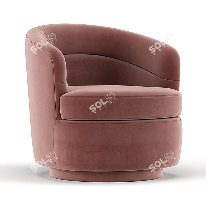 Elegant Viv Swivel Chair 3D model image 3