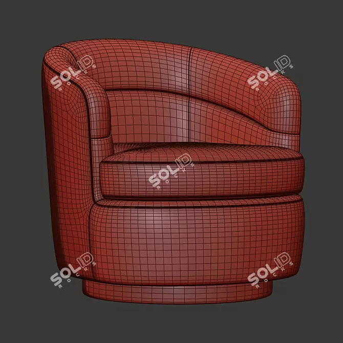 Elegant Viv Swivel Chair 3D model image 4