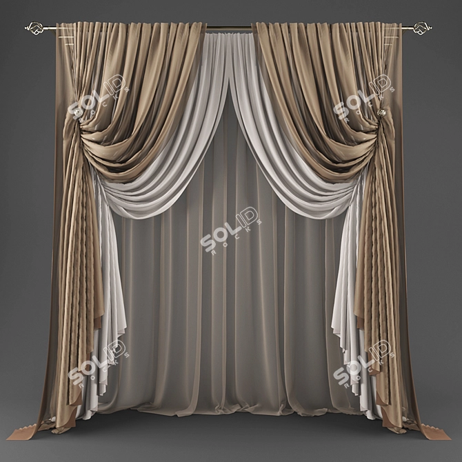 Elegant Drapery for Chic Décor 3D model image 1