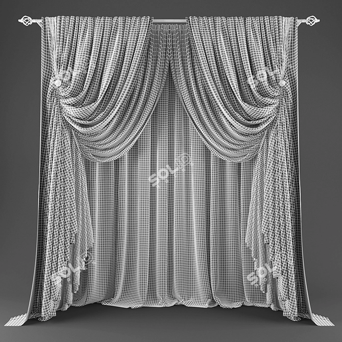Elegant Drapery for Chic Décor 3D model image 2