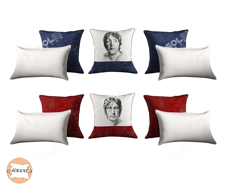 The Beatles Cushion Set by Softer 3D model image 1