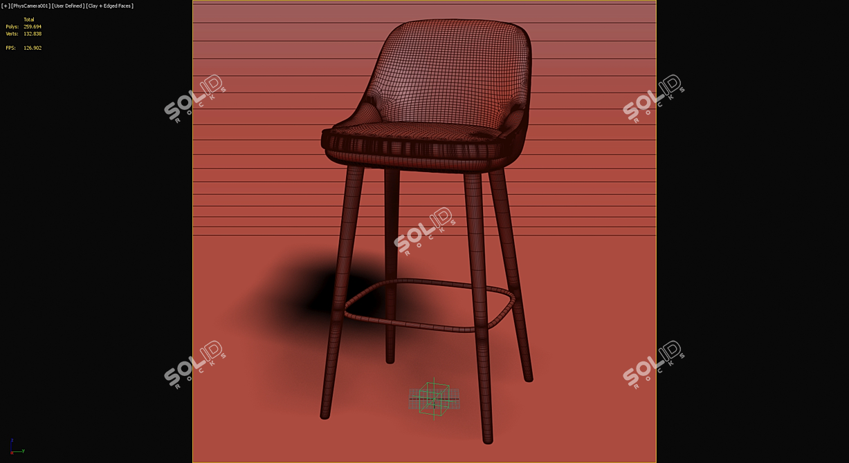 Walter Knoll Bar Stool: Sleek and Stylish 3D model image 5