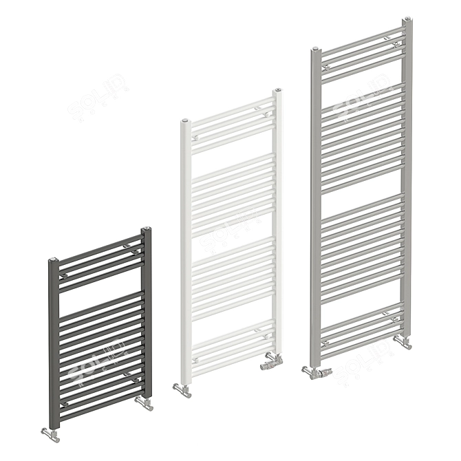 Sleek Zehnder Aura Heated Towel Rail 3D model image 2