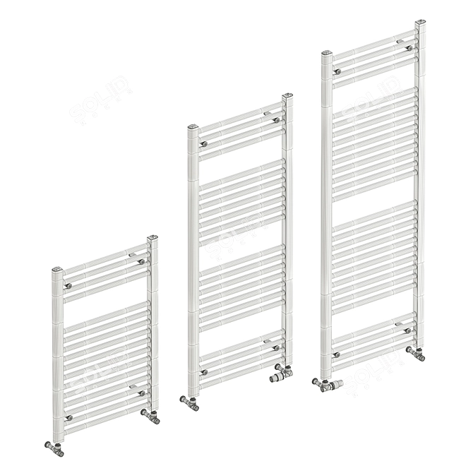 Sleek Zehnder Aura Heated Towel Rail 3D model image 3