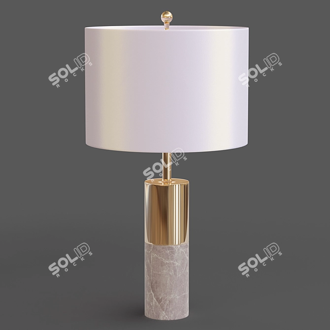 Sleek Gray and White Zoey Table Lamp 3D model image 1