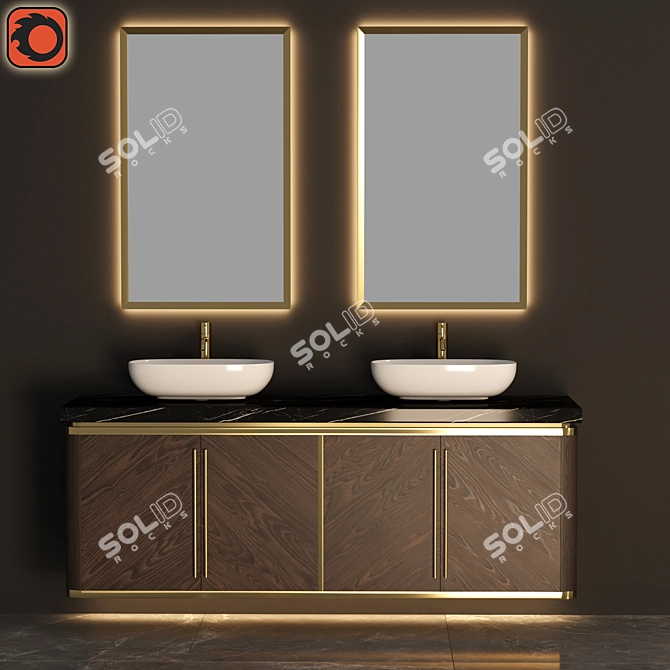 AP Elegant 3-Piece Bathroom Set 3D model image 1