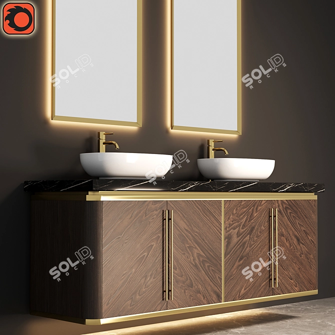 AP Elegant 3-Piece Bathroom Set 3D model image 2