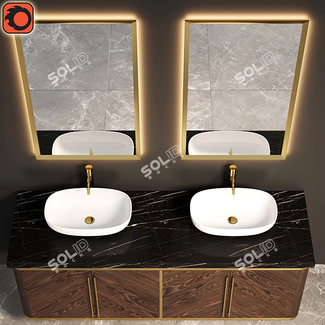 AP Elegant 3-Piece Bathroom Set 3D model image 3