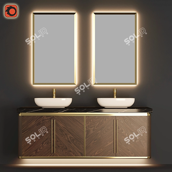 AP Elegant 3-Piece Bathroom Set 3D model image 4