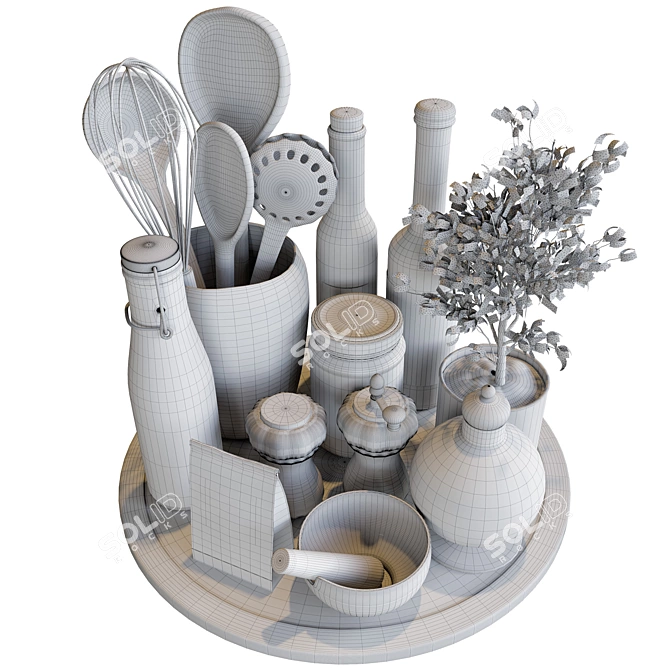 Versatile Kitchen Essentials Set 3D model image 4