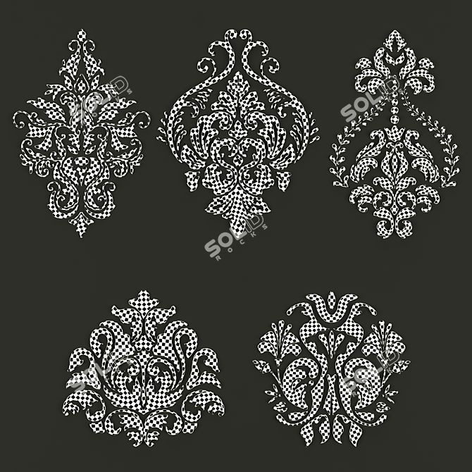 Modern Geometric Ornament Set 3D model image 3