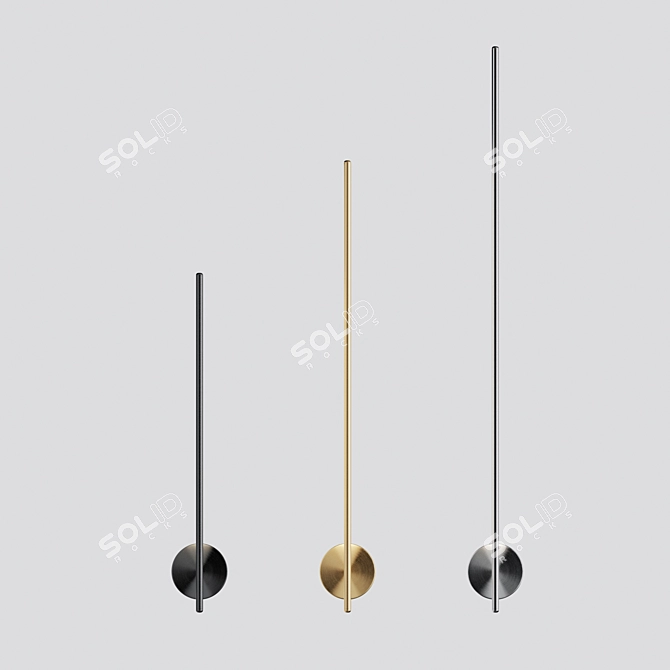 Sleek Minimalist Wall Sconce 3D model image 1