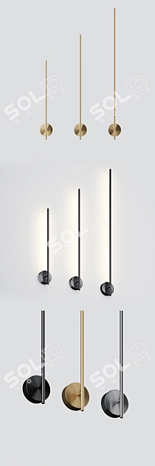 Sleek Minimalist Wall Sconce 3D model image 2