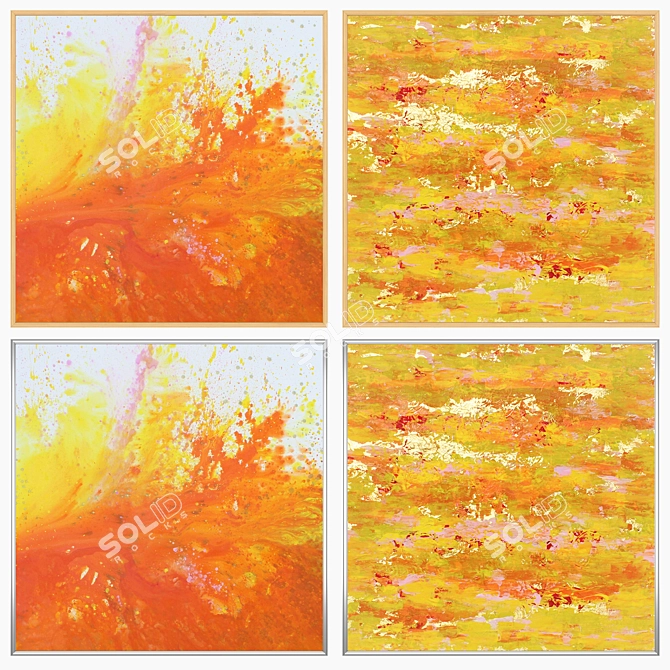 Artful Frames: Set of 2 Wall Paintings 3D model image 3