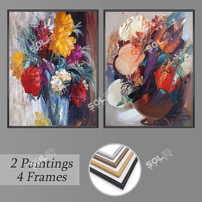 Elegant Wall Art Set 3D model image 1