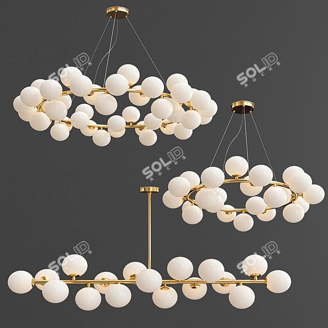 Mimosa Bubble Stik Chandelier 3D model image 1