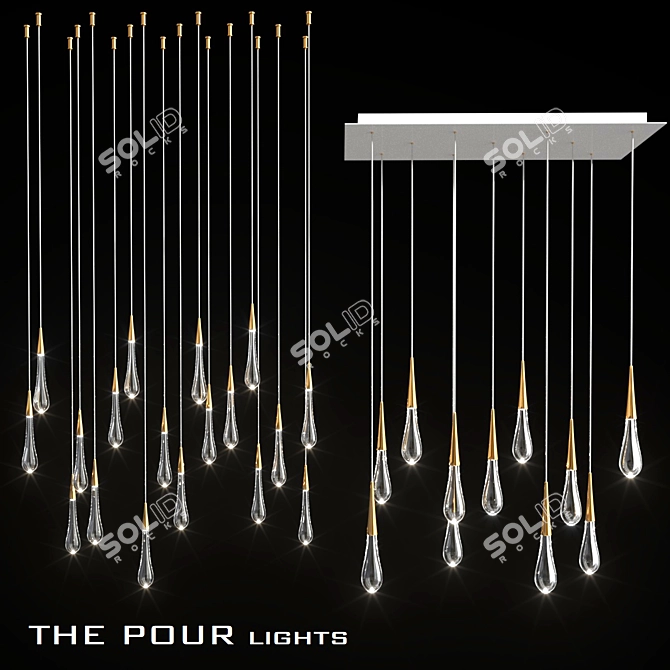 Elegant Pour Lights: Illuminate with Style 3D model image 1