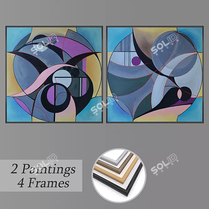 Elegant Wall Art Set 3D model image 1