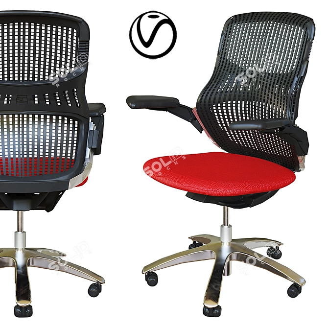 Sleek Fabric Office Chair 3D model image 1