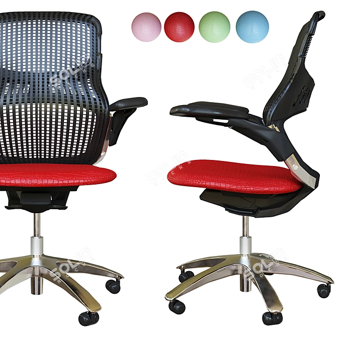 Sleek Fabric Office Chair 3D model image 2