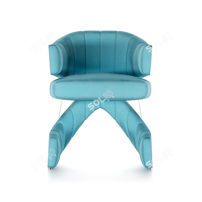 Elegant Floating Velvet Chair 3D model image 2