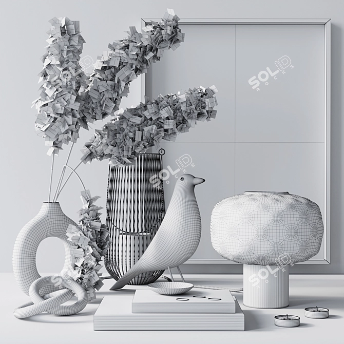 Elegant Decor Set with Prada Book & Ceramic Vase 3D model image 4